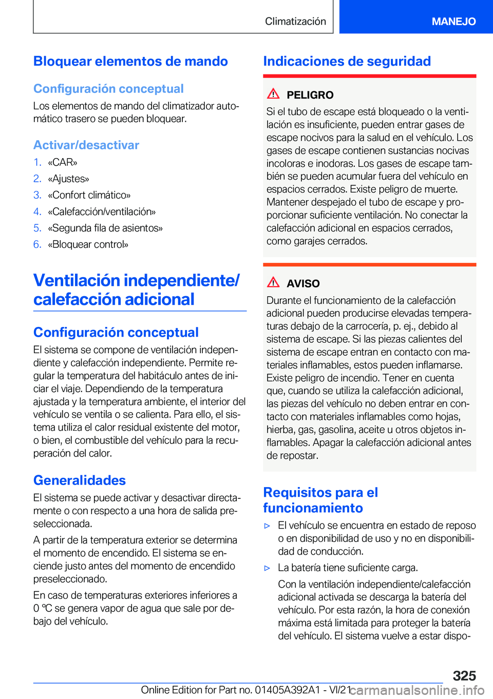BMW 4 SERIES 2022  Manuales de Empleo (in Spanish) �B�l�o�q�u�e�a�r��e�l�e�m�e�n�t�o�s��d�e��m�a�n�d�o
�C�o�n�f�i�g�u�r�a�c�i�