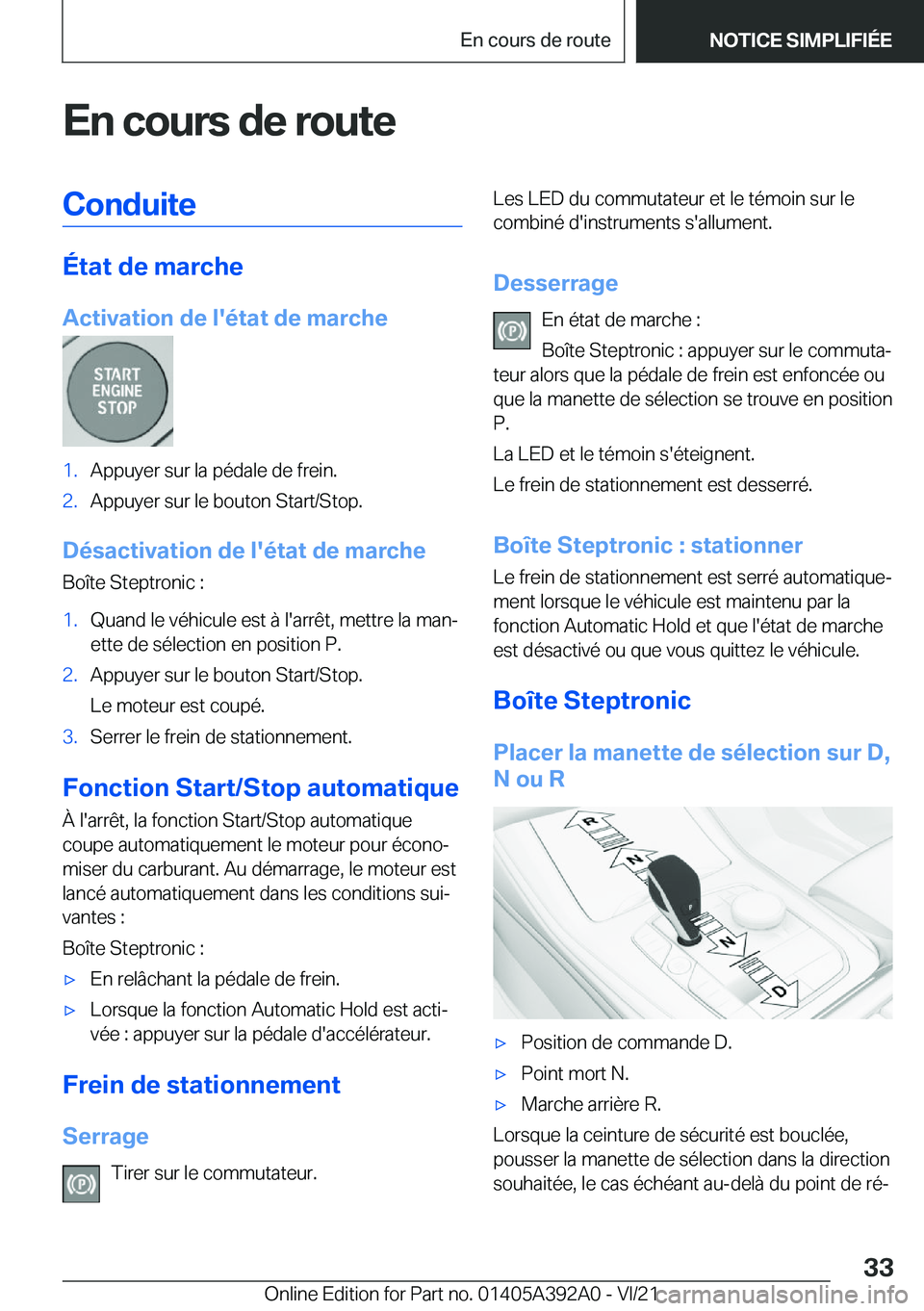 BMW 4 SERIES 2022  Notices Demploi (in French) �E�n��c�o�u�r�s��d�e��r�o�u�t�e�C�o�n�d�u�i�t�e
�
