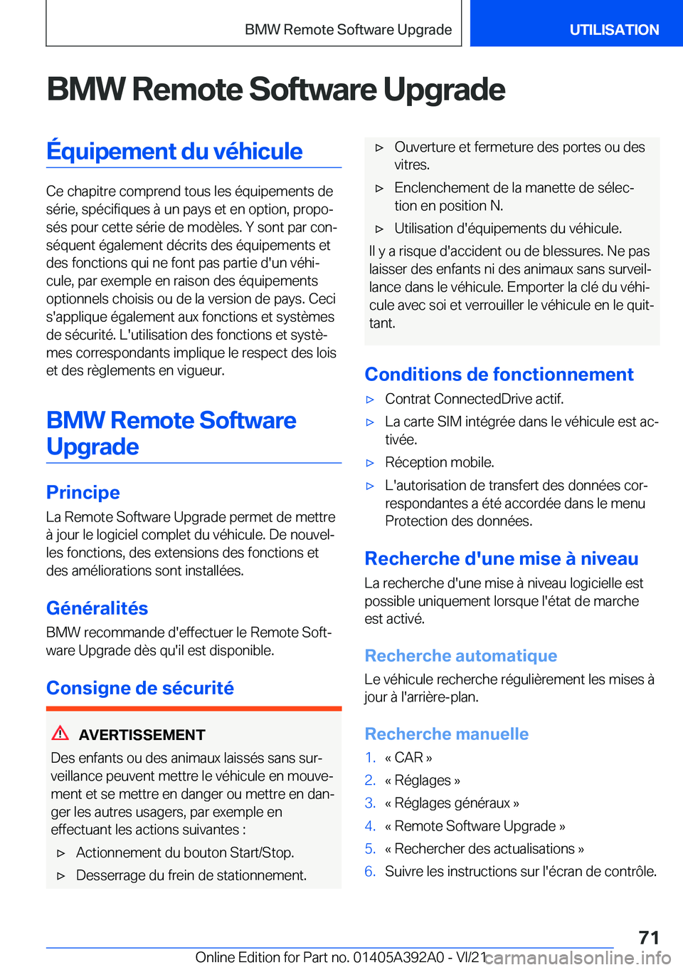 BMW 4 SERIES 2022  Notices Demploi (in French) �B�M�W��R�e�m�o�t�e��S�o�f�t�w�a�r�e��U�p�g�r�a�d�e�