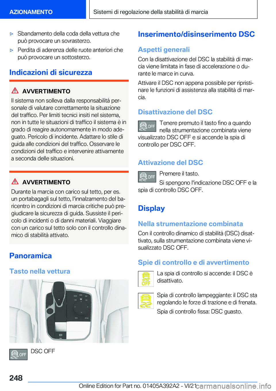 BMW 4 SERIES 2022  Libretti Di Uso E manutenzione (in Italian) 'x�S�b�a�n�d�a�m�e�n�t�o��d�e�l�l�a��c�o�d�a��d�e�l�l�a��v�e�t�t�u�r�a��c�h�e
�p�u�