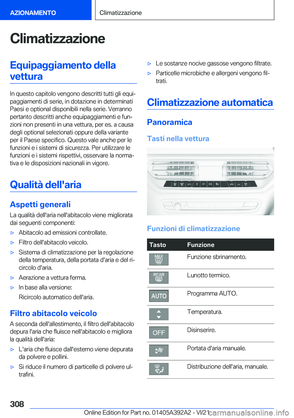 BMW 4 SERIES 2022  Libretti Di Uso E manutenzione (in Italian) �C�l�i�m�a�t�i�z�z�a�z�i�o�n�e�E�q�u�i�p�a�g�g�i�a�m�e�n�t�o��d�e�l�l�a�v�e�t�t�u�r�a
�I�n��q�u�e�s�t�o��c�a�p�i�t�o�l�o��v�e�n�g�o�n�o��d�e�s�c�r�i�t�t�i��t�u�t�t�i��g�l�i��e�q�u�iª
�p�a�g�