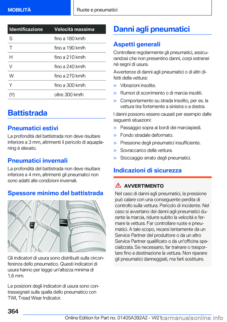 BMW 4 SERIES 2022  Libretti Di Uso E manutenzione (in Italian) �I�d�e�n�t�i�f�i�c�a�z�i�o�n�e�V�e�l�o�c�i�t�