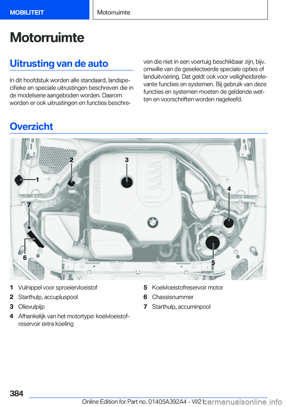 BMW 4 SERIES 2022  Instructieboekjes (in Dutch) �M�o�t�o�r�r�u�i�m�t�e�U�i�t�r�u�s�t�i�n�g��v�a�n��d�e��a�u�t�o
�I�n��d�i�t��h�o�o�f�d�s�t�u�k��w�o�r�d�e�n��a�l�l�e��s�t�a�n�d�a�a�r�d�,��l�a�n�d�s�p�ej�c�i�f�i�e�k�e��e�n��s�p�e�c�i�a�l�