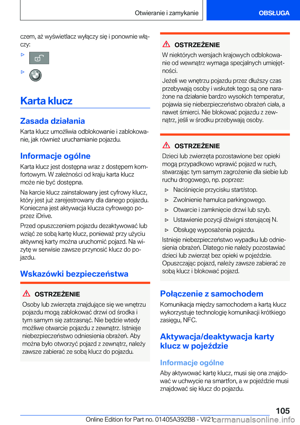 BMW 4 SERIES 2022  Instrukcja obsługi (in Polish) �c�z�e�m�,��a9��w�y�w�i�e�t�l�a�c�z��w�y�ł�