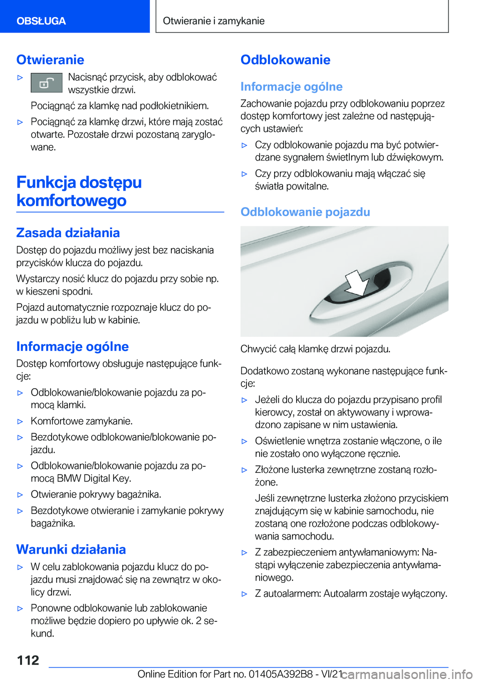 BMW 4 SERIES 2022  Instrukcja obsługi (in Polish) �O�t�w�i�e�r�a�n�i�e'x�N�a�c�i�s�n�