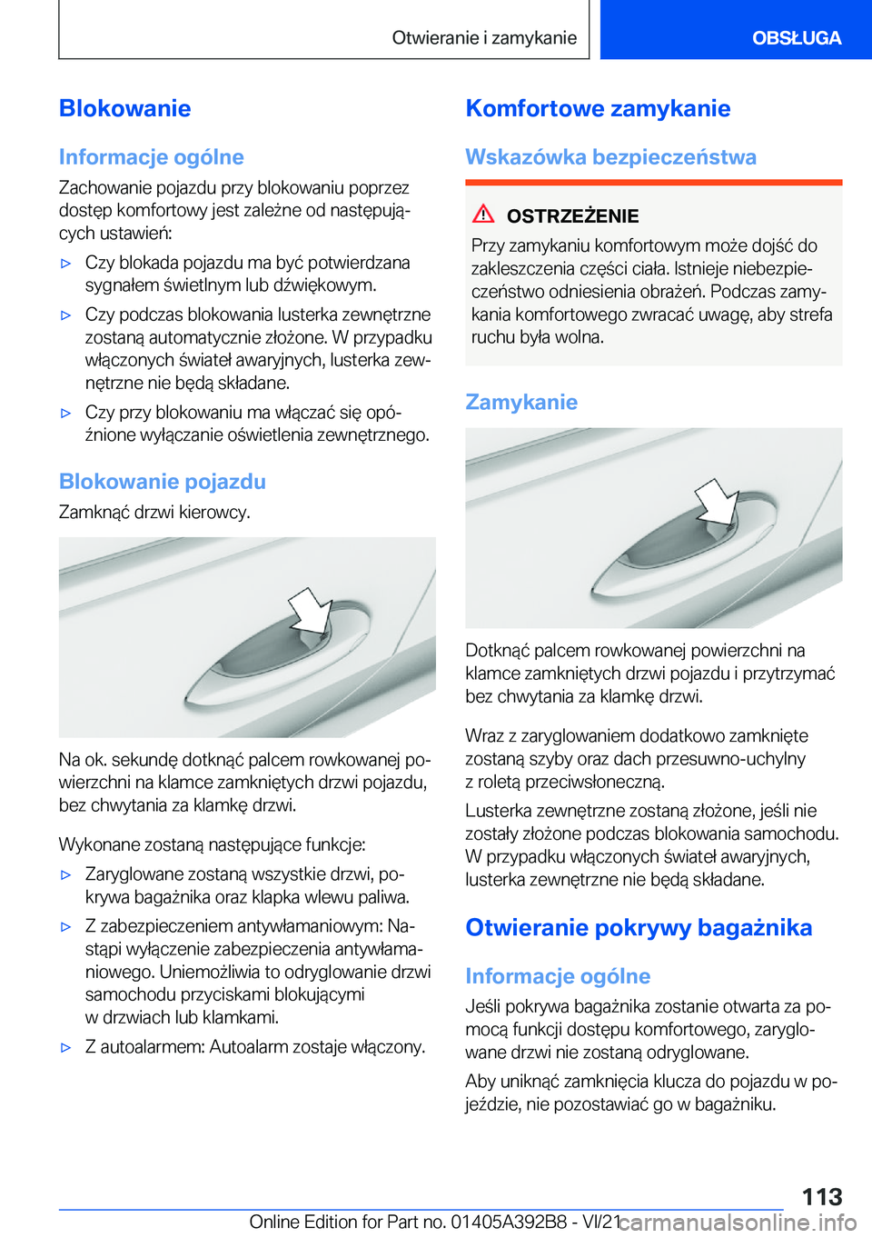 BMW 4 SERIES 2022  Instrukcja obsługi (in Polish) �B�l�o�k�o�w�a�n�i�e�I�n�f�o�r�m�a�c�j�e��o�g�