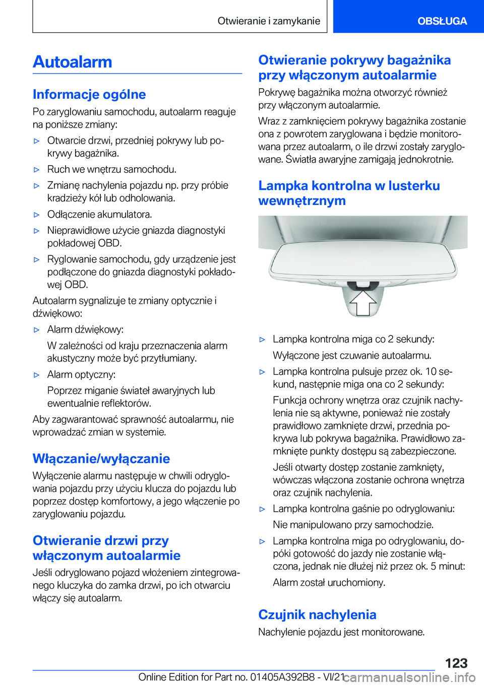 BMW 4 SERIES 2022  Instrukcja obsługi (in Polish) �A�u�t�o�a�l�a�r�m
�I�n�f�o�r�m�a�c�j�e��o�g�