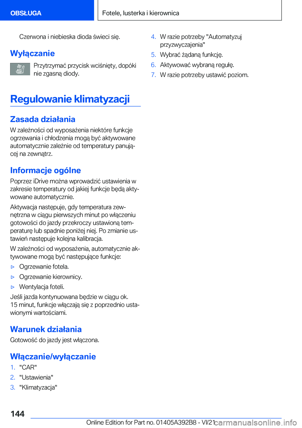 BMW 4 SERIES 2022  Instrukcja obsługi (in Polish) �C�z�e�r�w�o�n�a��i��n�i�e�b�i�e�s�k�a��d�i�o�d�a��w�i�e�c�i��s�i�