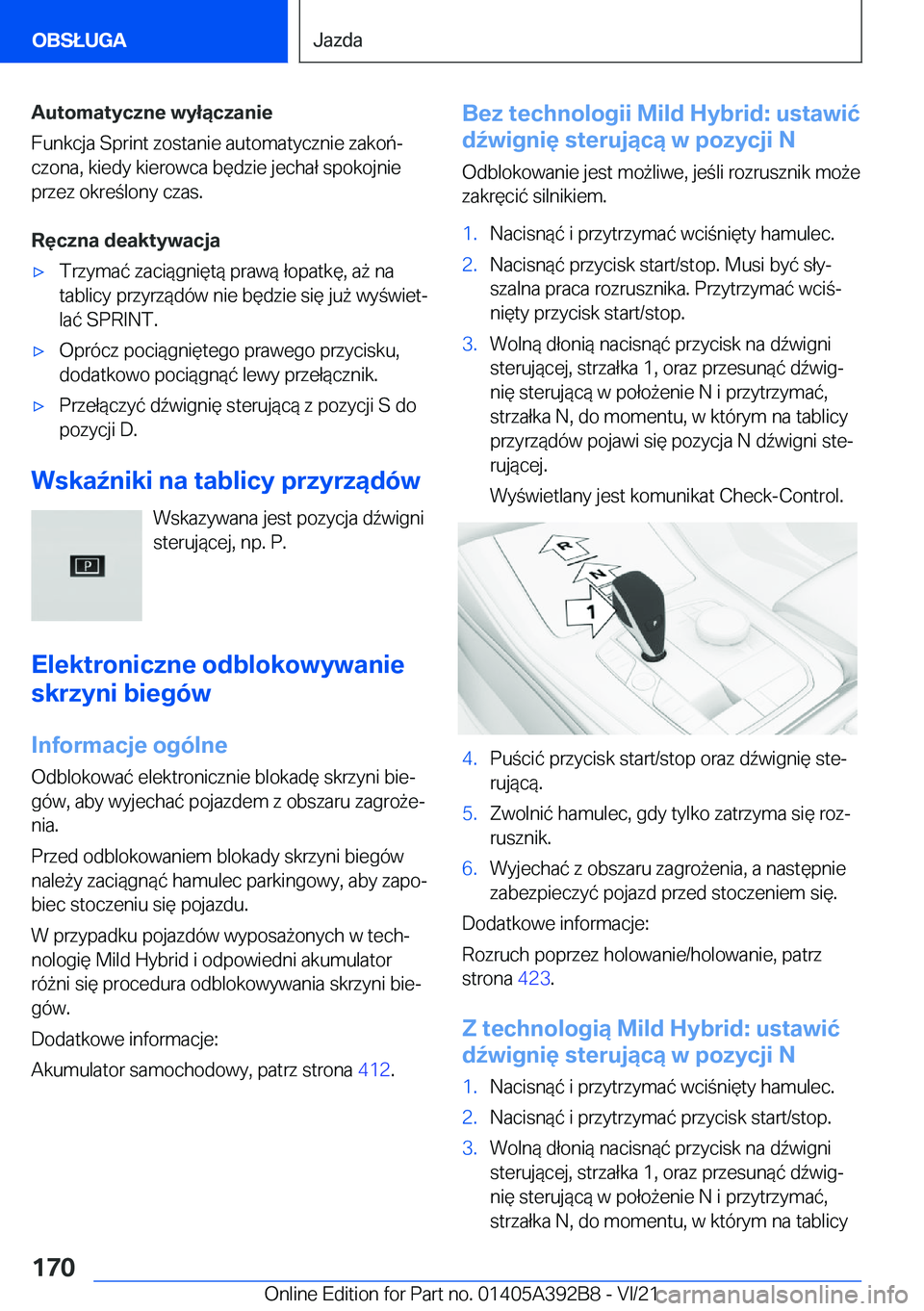 BMW 4 SERIES 2022  Instrukcja obsługi (in Polish) �A�u�t�o�m�a�t�y�c�z�n�e��w�y�ł�ą�c�z�a�n�i�e
�F�u�n�k�c�j�a��S�p�r�i�n�t��z�o�s�t�a�n�i�e��a�u�t�o�m�a�t�y�c�z�n�i�e��z�a�k�o�