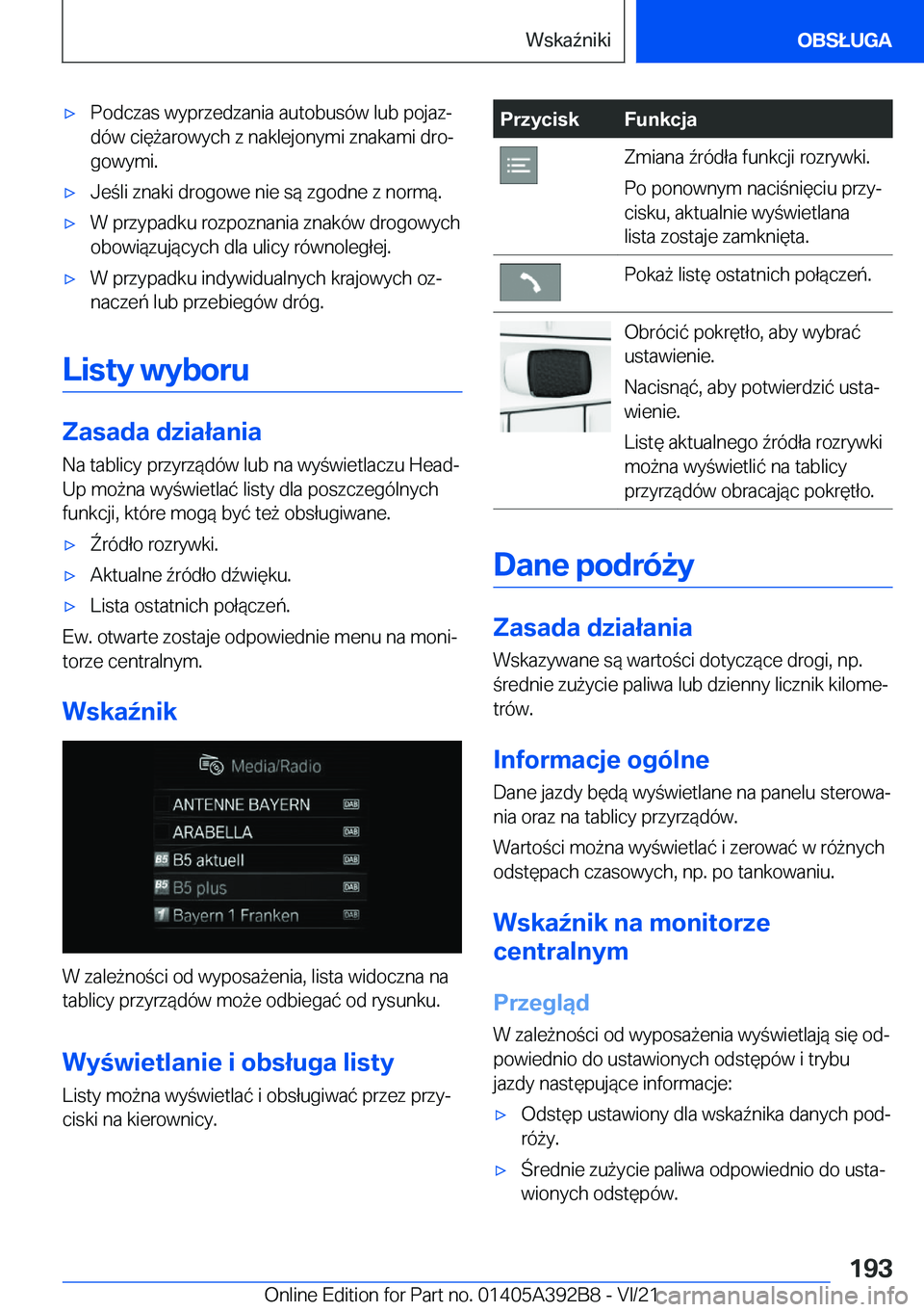 BMW 4 SERIES 2022  Instrukcja obsługi (in Polish) 'x�P�o�d�c�z�a�s��w�y�p�r�z�e�d�z�a�n�i�a��a�u�t�o�b�u�s�