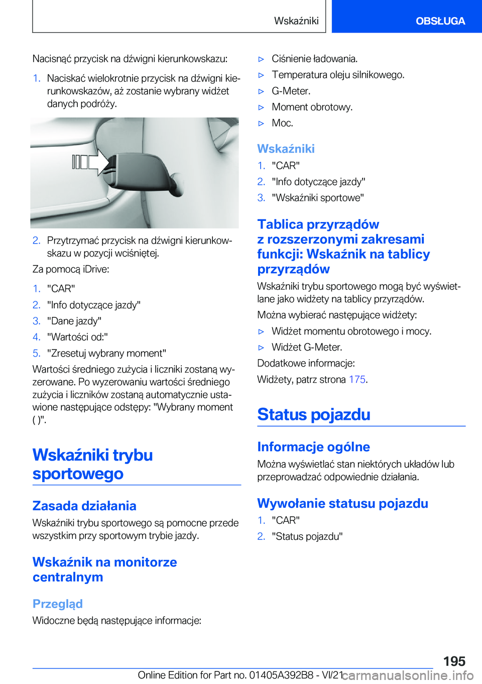 BMW 4 SERIES 2022  Instrukcja obsługi (in Polish) �N�a�c�i�s�n�