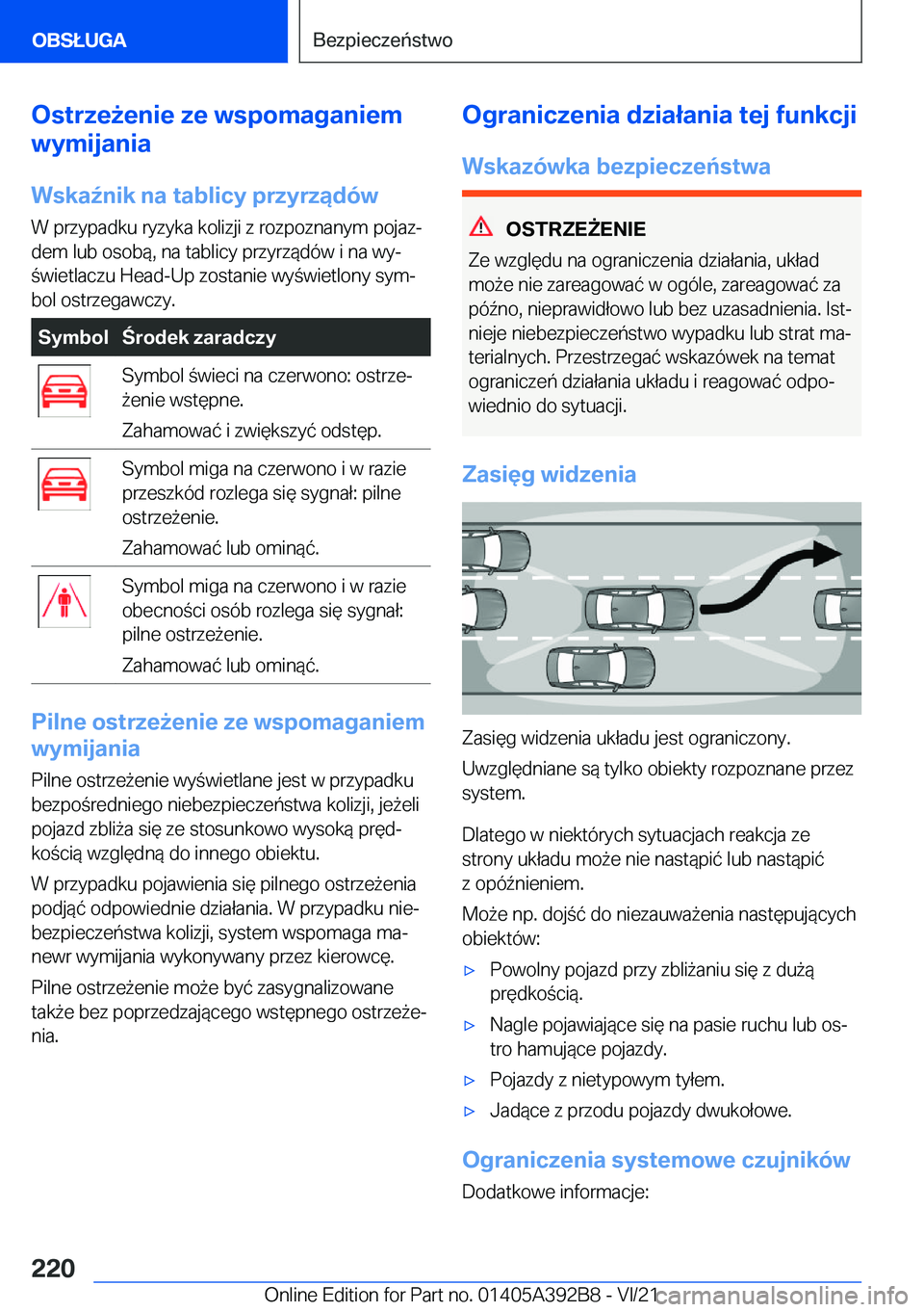 BMW 4 SERIES 2022  Instrukcja obsługi (in Polish) �O�s�t�r�z�e9�e�n�i�e��z�e��w�s�p�o�m�a�g�a�n�i�e�m
�w�y�m�i�j�a�n�i�a
�W�s�k�a7�n�i�k��n�a��t�a�b�l�i�c�y��p�r�z�y�r�z�ą�d�