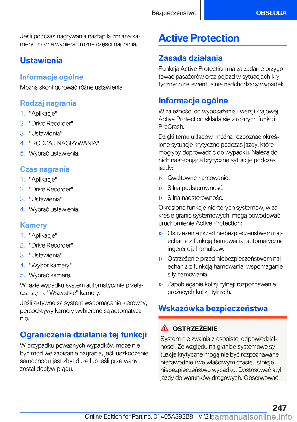 BMW 4 SERIES 2022  Instrukcja obsługi (in Polish) �J�e�l�i��p�o�d�c�z�a�s��n�a�g�r�y�w�a�n�i�a��n�a�s�t�