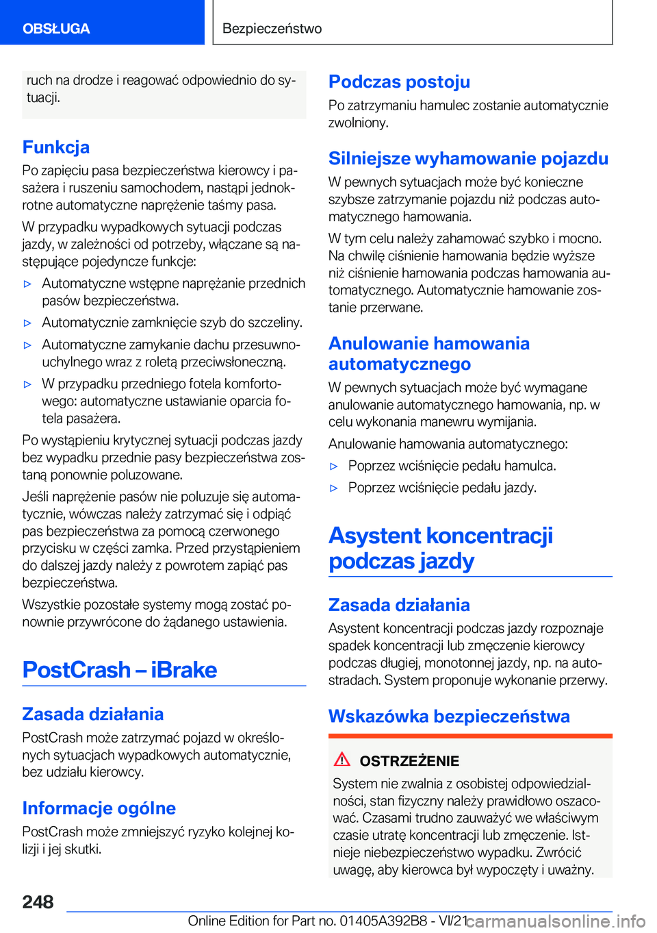 BMW 4 SERIES 2022  Instrukcja obsługi (in Polish) �r�u�c�h��n�a��d�r�o�d�z�e��i��r�e�a�g�o�w�a�