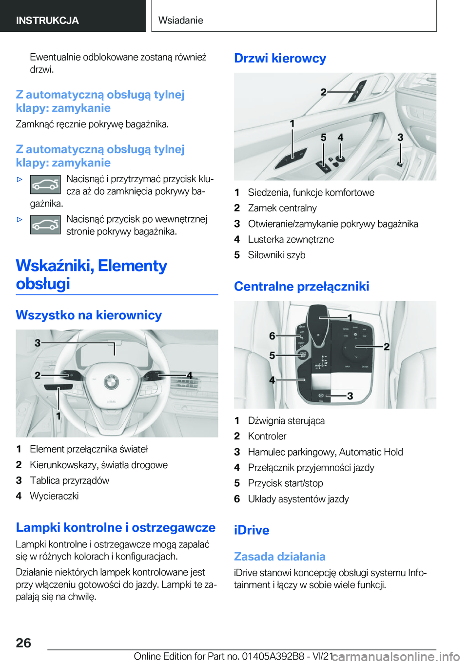 BMW 4 SERIES 2022  Instrukcja obsługi (in Polish) �E�w�e�n�t�u�a�l�n�i�e��o�d�b�l�o�k�o�w�a�n�e��z�o�s�t�a�n�
