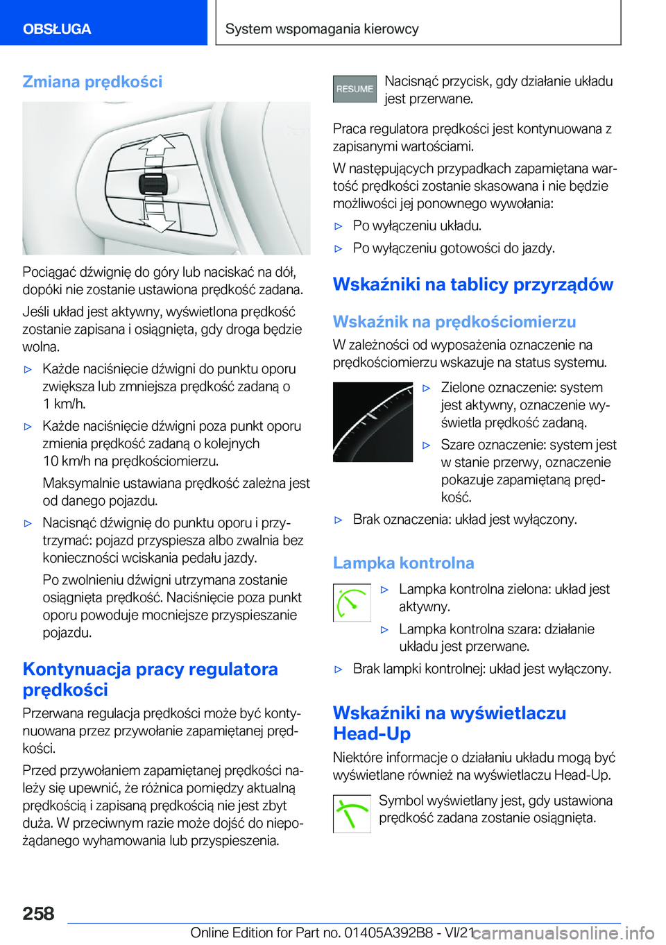 BMW 4 SERIES 2022  Instrukcja obsługi (in Polish) �Z�m�i�a�n�a��p�r�