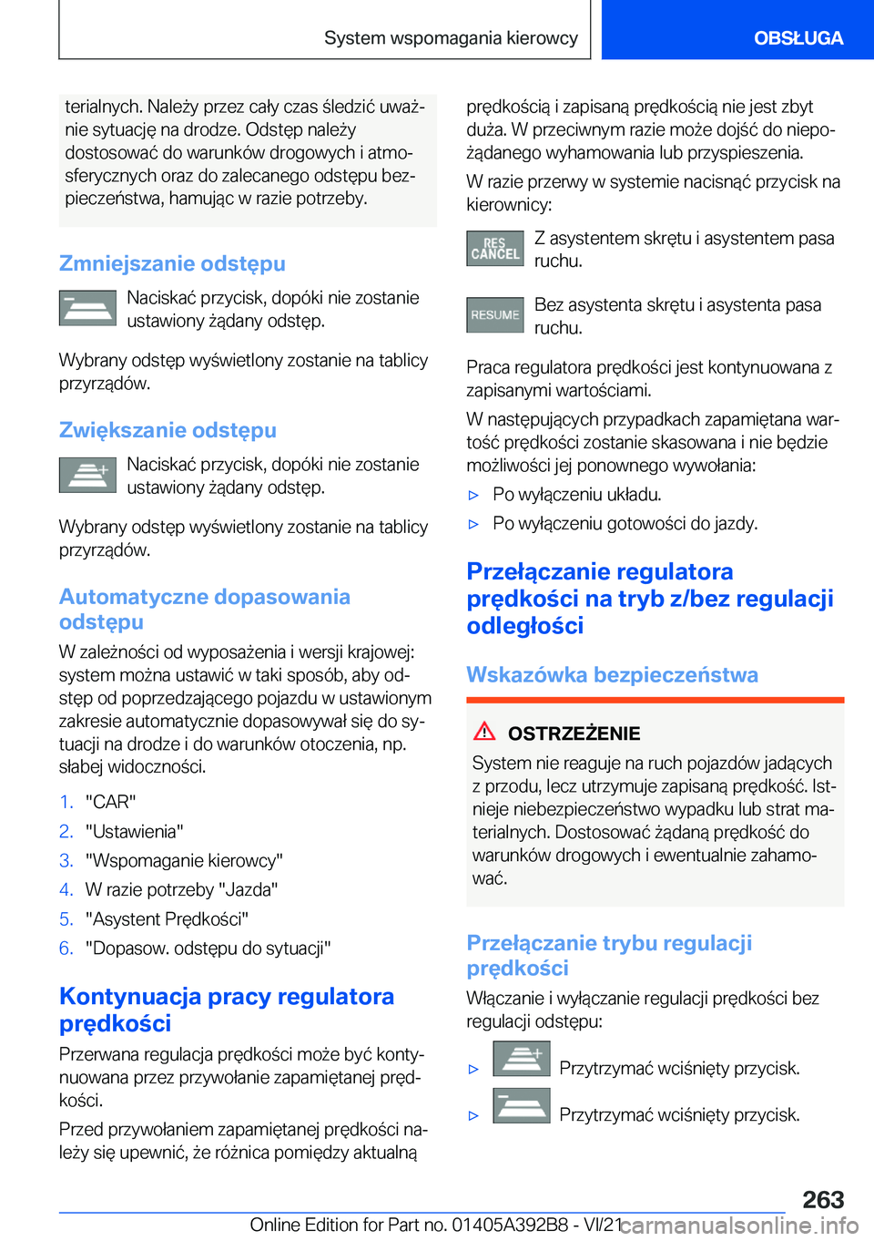 BMW 4 SERIES 2022  Instrukcja obsługi (in Polish) �t�e�r�i�a�l�n�y�c�h�.��N�a�l�e9�y��p�r�z�e�z��c�a�ł�y��c�z�a�s��l�e�d�z�i�