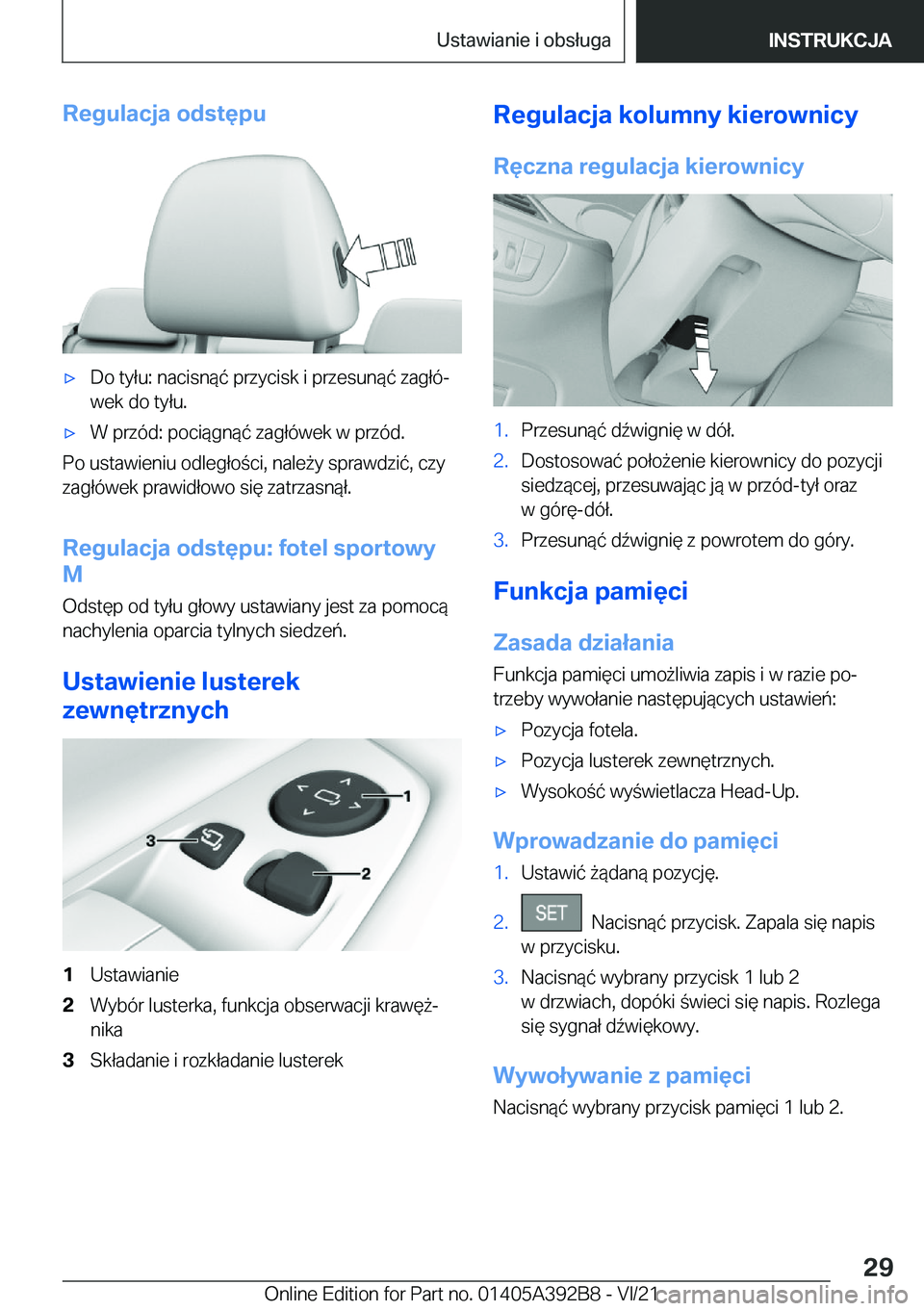 BMW 4 SERIES 2022  Instrukcja obsługi (in Polish) �R�e�g�u�l�a�c�j�a��o�d�s�t�