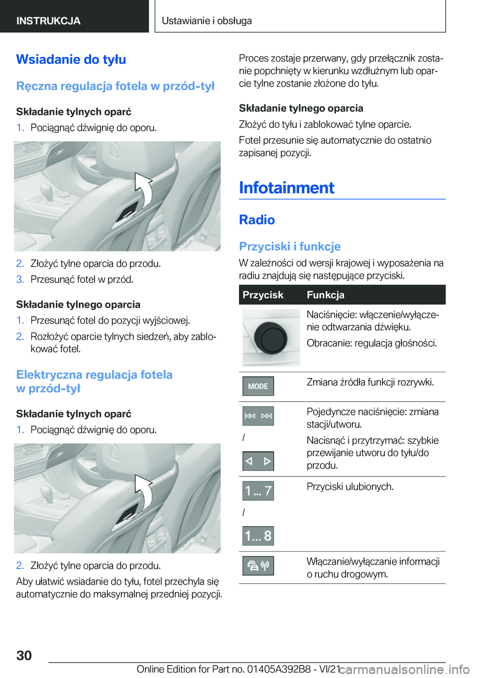 BMW 4 SERIES 2022  Instrukcja obsługi (in Polish) �W�s�i�a�d�a�n�i�e��d�o��t�y�ł�u�R�