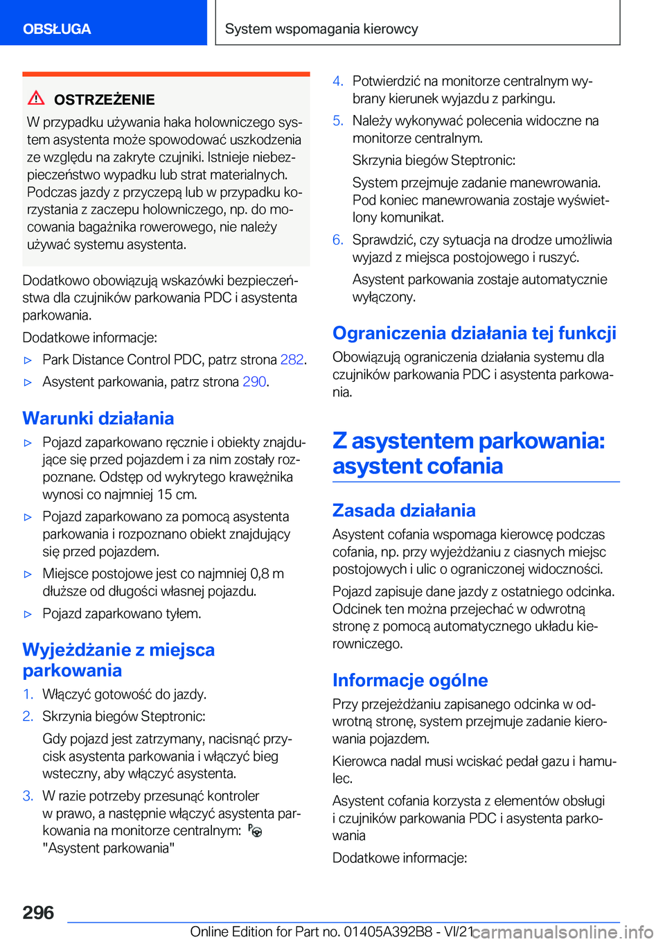 BMW 4 SERIES 2022  Instrukcja obsługi (in Polish) �O�S�T�R�Z�E8�E�N�I�E
�W��p�r�z�y�p�a�d�k�u��u9�y�w�a�n�i�a��h�a�k�a��h�o�l�o�w�n�i�c�z�e�g�o��s�y�sj
�t�e�m��a�s�y�s�t�e�n�t�a��m�o9�e��s�p�o�w�o�d�o�w�a�