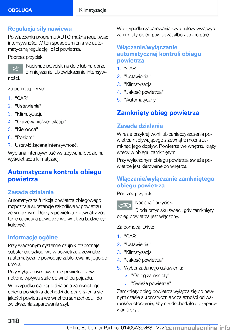 BMW 4 SERIES 2022  Instrukcja obsługi (in Polish) �R�e�g�u�l�a�c�j�a��s�i�ł�y��n�a�w�i�e�w�u�P�o��w�ł�