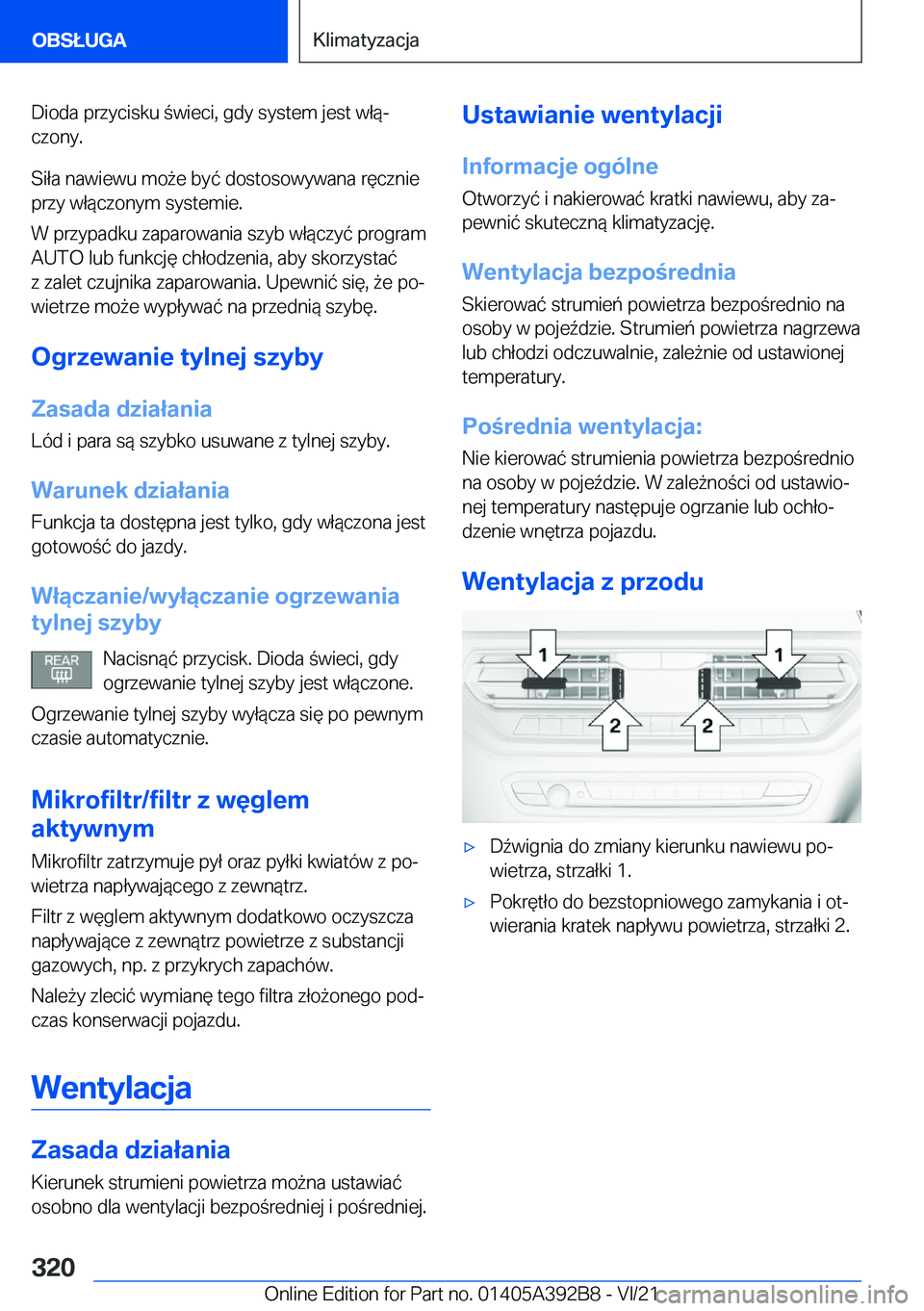 BMW 4 SERIES 2022  Instrukcja obsługi (in Polish) �D�i�o�d�a��p�r�z�y�c�i�s�k�u��w�i�e�c�i�,��g�d�y��s�y�s�t�e�m��j�e�s�t��w�ł�
