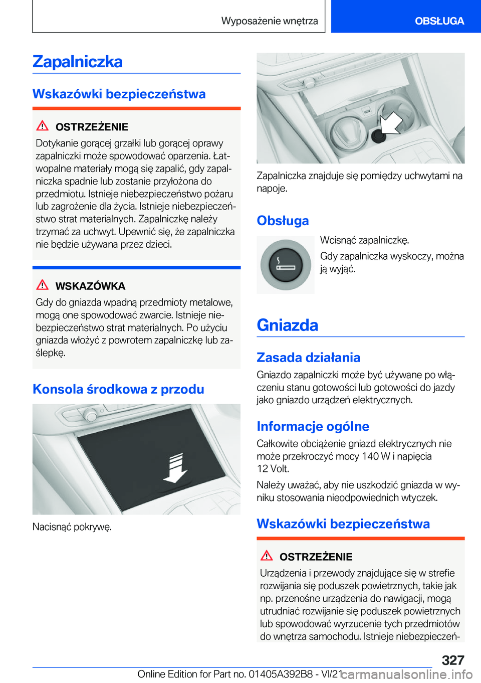BMW 4 SERIES 2022  Instrukcja obsługi (in Polish) �Z�a�p�a�l�n�i�c�z�k�a
�W�s�k�a�z�