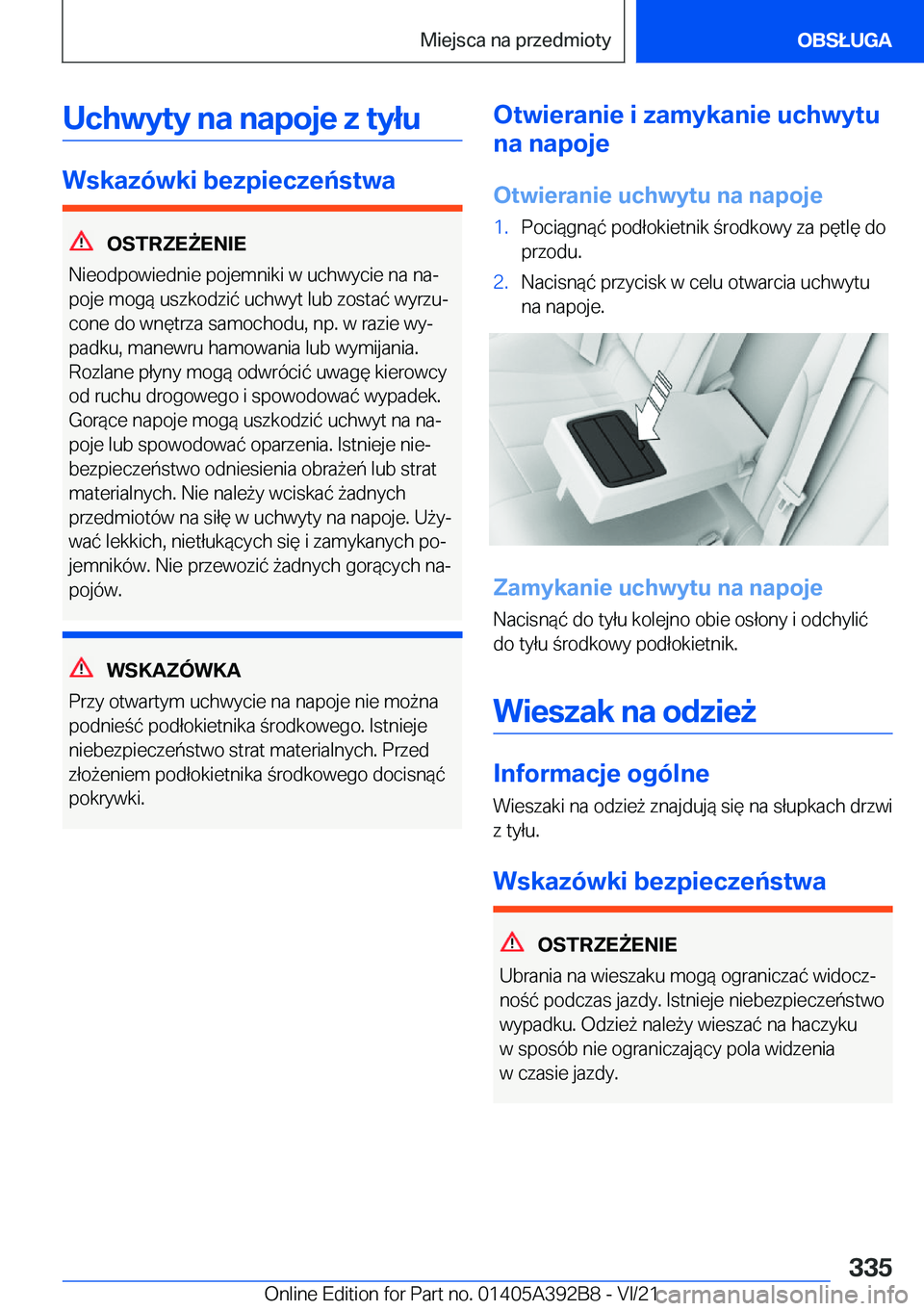 BMW 4 SERIES 2022  Instrukcja obsługi (in Polish) �U�c�h�w�y�t�y��n�a��n�a�p�o�j�e��z��t�y�ł�u
�W�s�k�a�z�