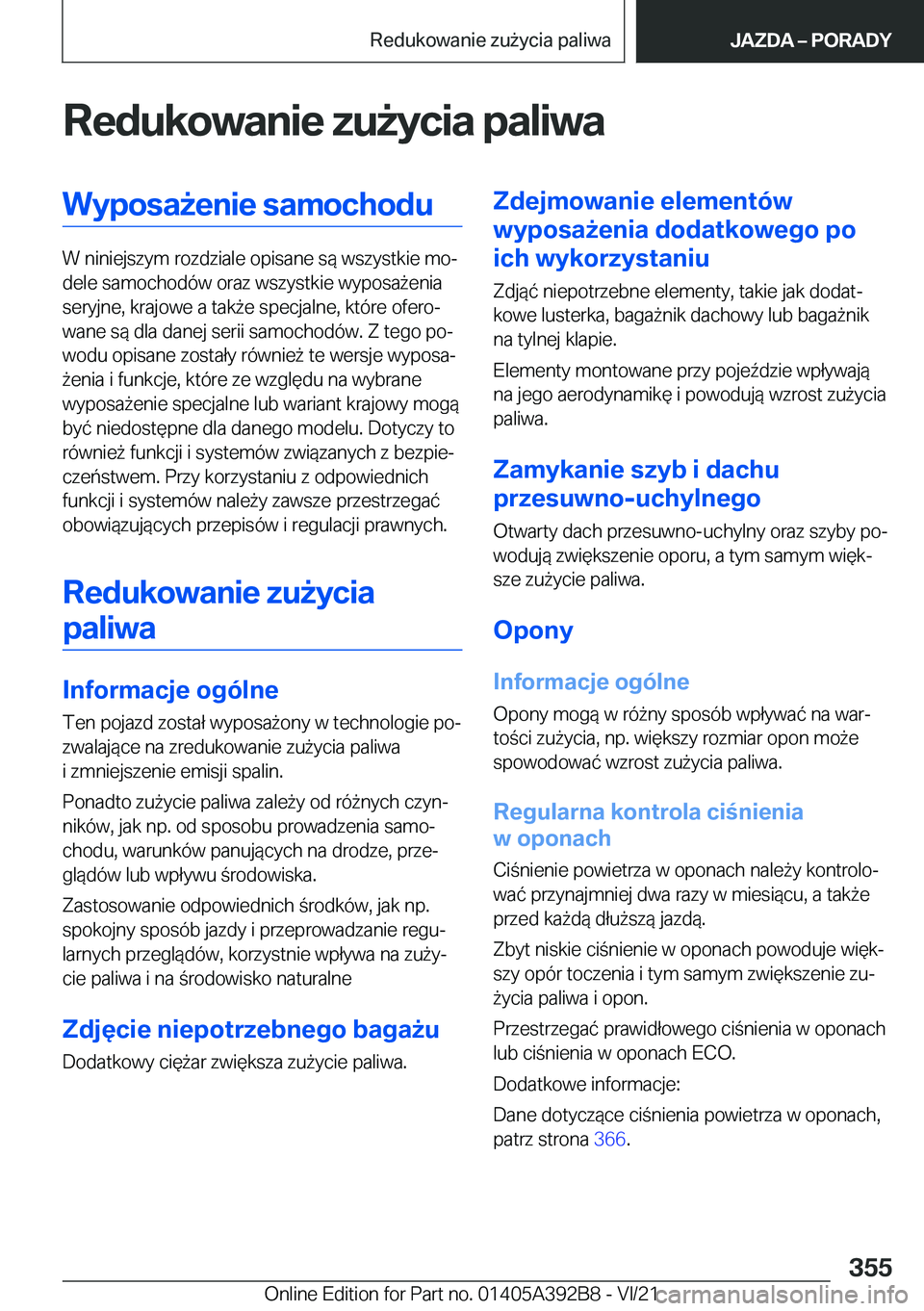 BMW 4 SERIES 2022  Instrukcja obsługi (in Polish) �R�e�d�u�k�o�w�a�n�i�e��z�u9�y�c�i�a��p�a�l�i�w�a�W�y�p�o�s�a9�e�n�i�e��s�a�m�o�c�h�o�d�u
�W��n�i�n�i�e�j�s�z�y�m��r�o�z�d�z�i�a�l�e��o�p�i�s�a�n�e��s�