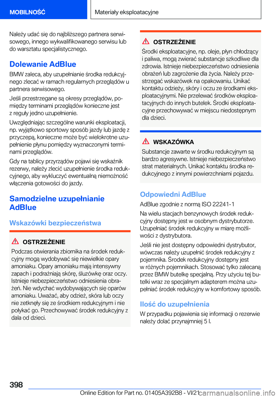 BMW 4 SERIES 2022  Instrukcja obsługi (in Polish) �N�a�l�e9�y��u�d�a�