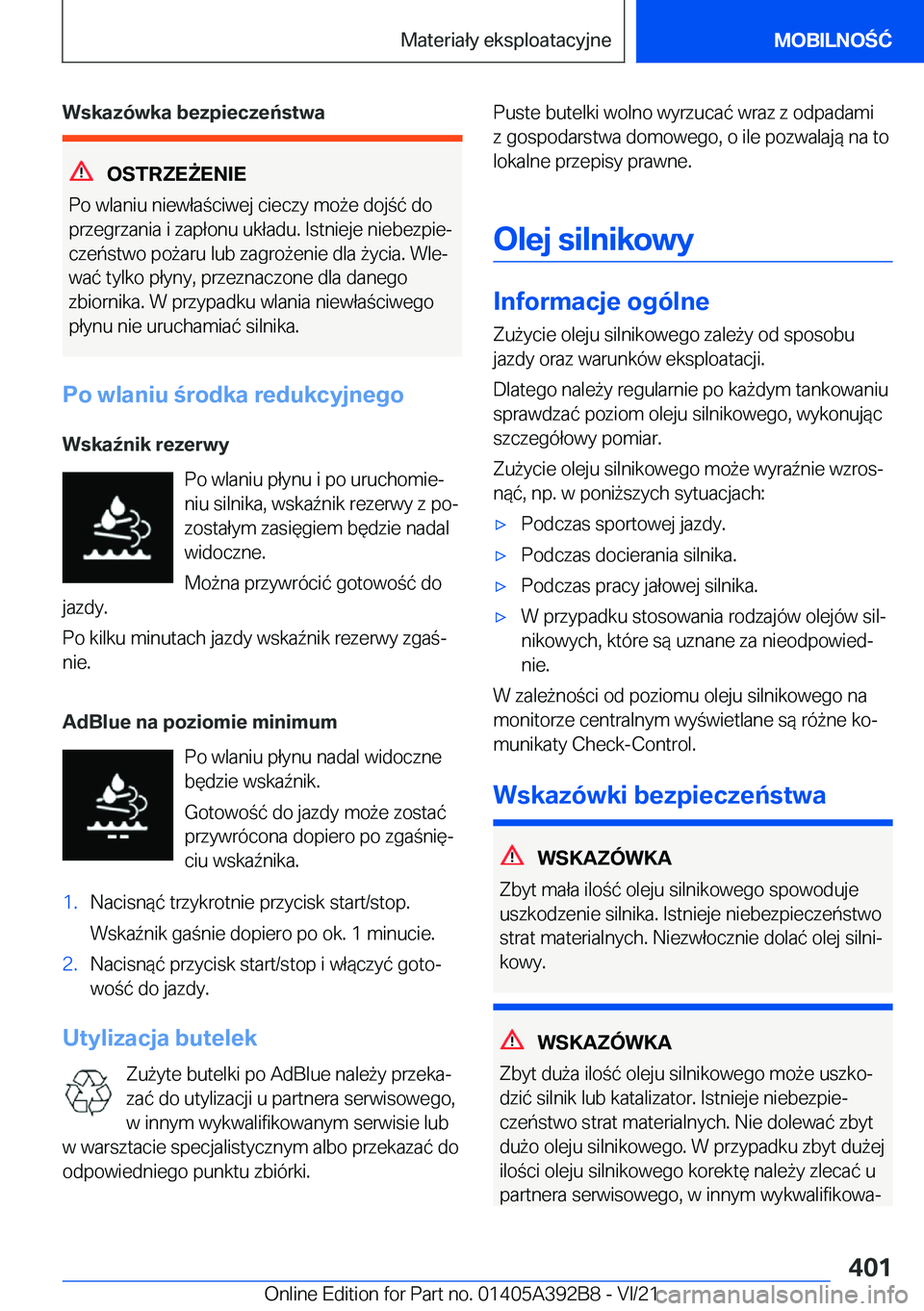 BMW 4 SERIES 2022  Instrukcja obsługi (in Polish) �W�s�k�a�z�