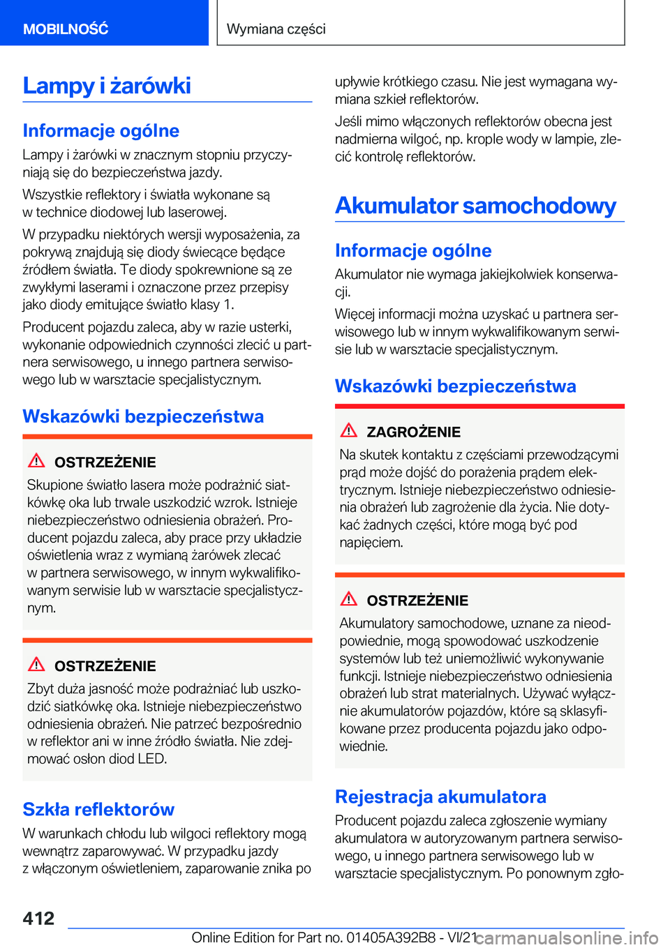 BMW 4 SERIES 2022  Instrukcja obsługi (in Polish) �L�a�m�p�y��i�9�a�r�