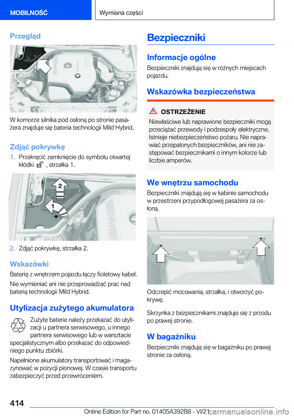 BMW 4 SERIES 2022  Instrukcja obsługi (in Polish) �P�r�z�e�g�l�ą�d
�W��k�o�m�o�r�z�e��s�i�l�n�i�k�a��p�o�d��o�s�ł�o�n�