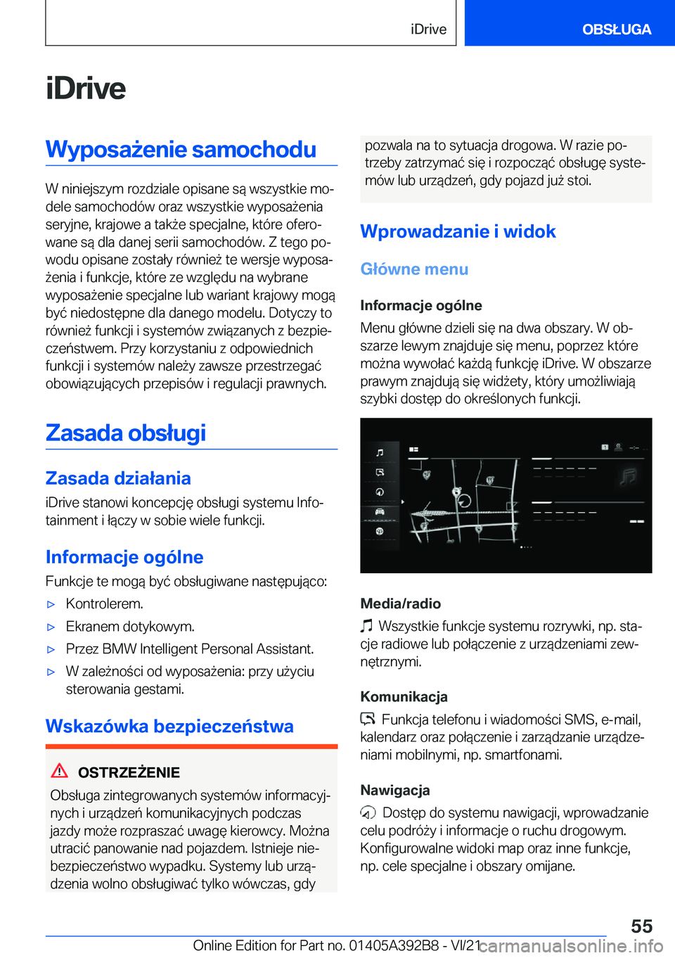 BMW 4 SERIES 2022  Instrukcja obsługi (in Polish) �i�D�r�i�v�e�W�y�p�o�s�a9�e�n�i�e��s�a�m�o�c�h�o�d�u
�W��n�i�n�i�e�j�s�z�y�m��r�o�z�d�z�i�a�l�e��o�p�i�s�a�n�e��s�