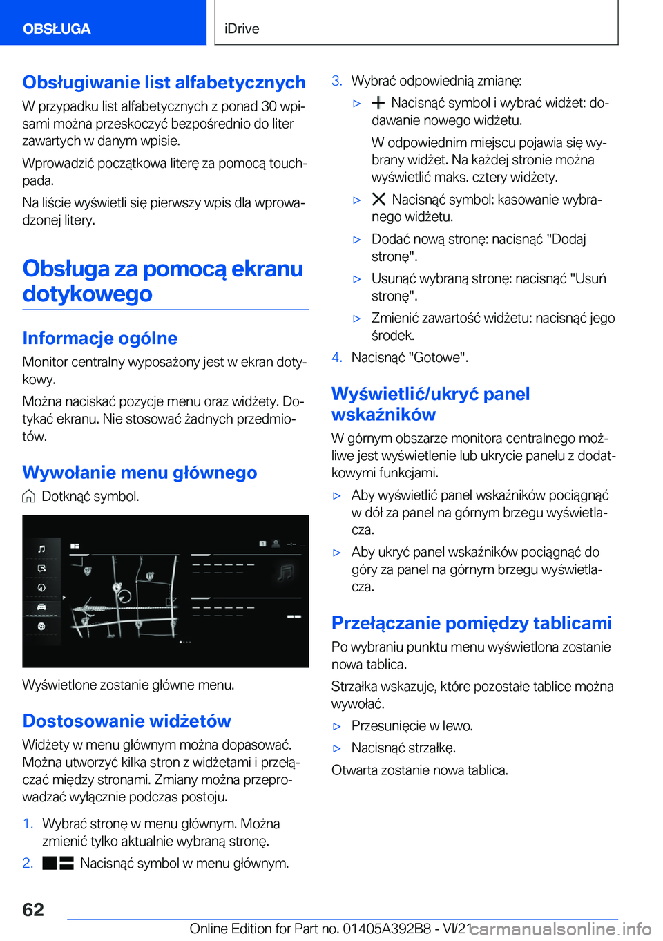 BMW 4 SERIES 2022  Instrukcja obsługi (in Polish) �O�b�s�ł�u�g�i�w�a�n�i�e��l�i�s�t��a�l�f�a�b�e�t�y�c�z�n�y�c�h�W��p�r�z�y�p�a�d�k�u��l�i�s�t��a�l�f�a�b�e�t�y�c�z�n�y�c�h��z��p�o�n�a�d��3�0��w�p�ij�s�a�m�i��m�o9�n�a��p�r�z�e�s�k�o�c�z�