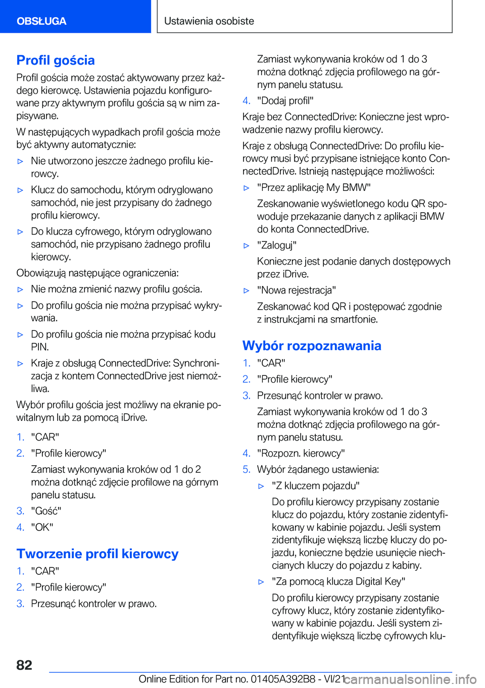 BMW 4 SERIES 2022  Instrukcja obsługi (in Polish) �P�r�o�f�i�l��g�o�c�i�a
�P�r�o�f�i�l��g�o�c�i�a��m�o9�e��z�o�s�t�a�