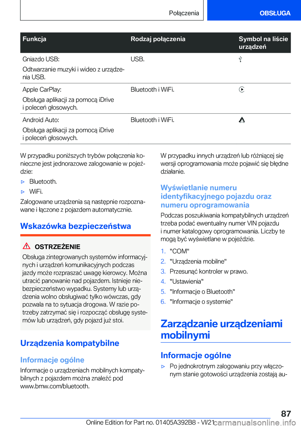 BMW 4 SERIES 2022  Instrukcja obsługi (in Polish) �F�u�n�k�c�j�a�R�o�d�z�a�j��p�o�ł�ą�c�z�e�n�i�a�S�y�m�b�o�l��n�a��l�i�c�i�e
�u�r�z�ą�d�z�e�