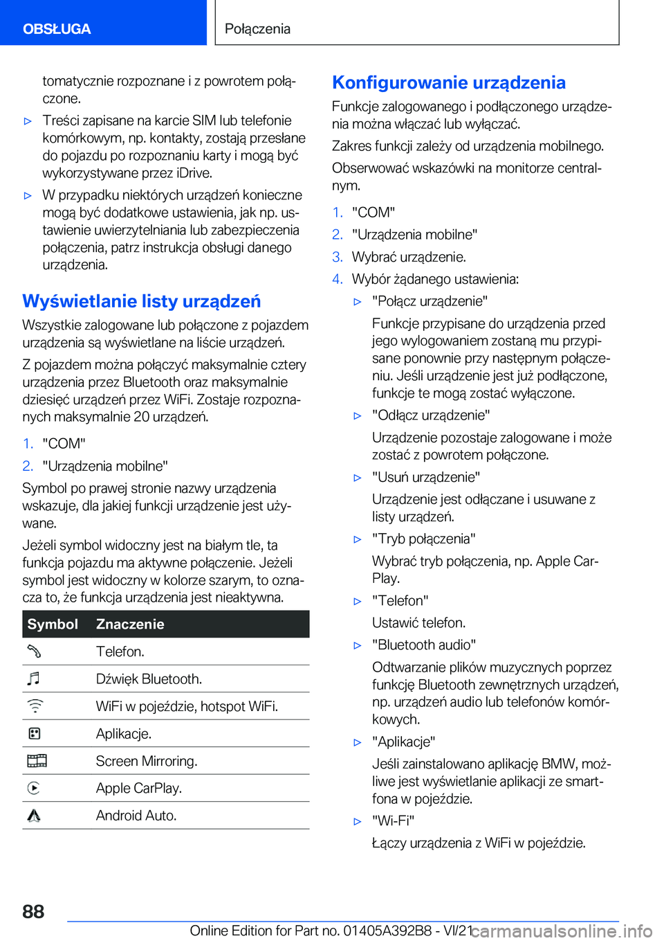 BMW 4 SERIES 2022  Instrukcja obsługi (in Polish) �t�o�m�a�t�y�c�z�n�i�e��r�o�z�p�o�z�n�a�n�e��i��z��p�o�w�r�o�t�e�m��p�o�ł�