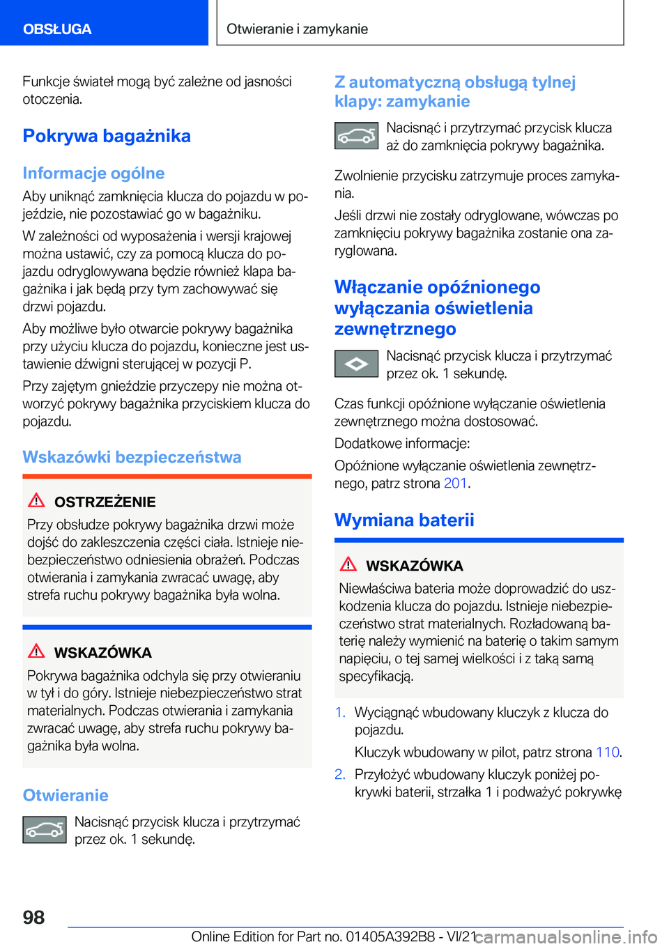 BMW 4 SERIES 2022  Instrukcja obsługi (in Polish) �F�u�n�k�c�j�e��w�i�a�t�e�ł��m�o�g�