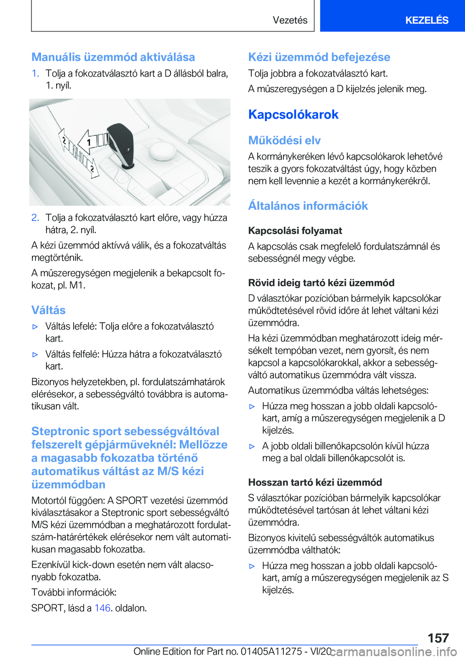 BMW 4 SERIES COUPE 2021  Kezelési útmutató (in Hungarian) �M�a�n�u�