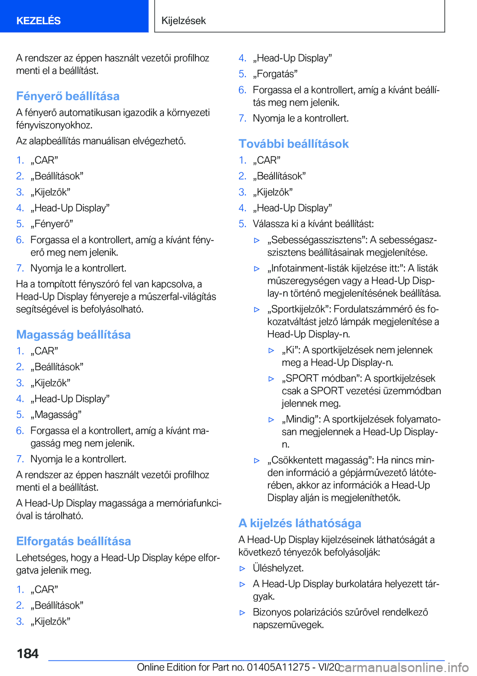 BMW 4 SERIES COUPE 2021  Kezelési útmutató (in Hungarian) �A��r�e�n�d�s�z�e�r��a�z��