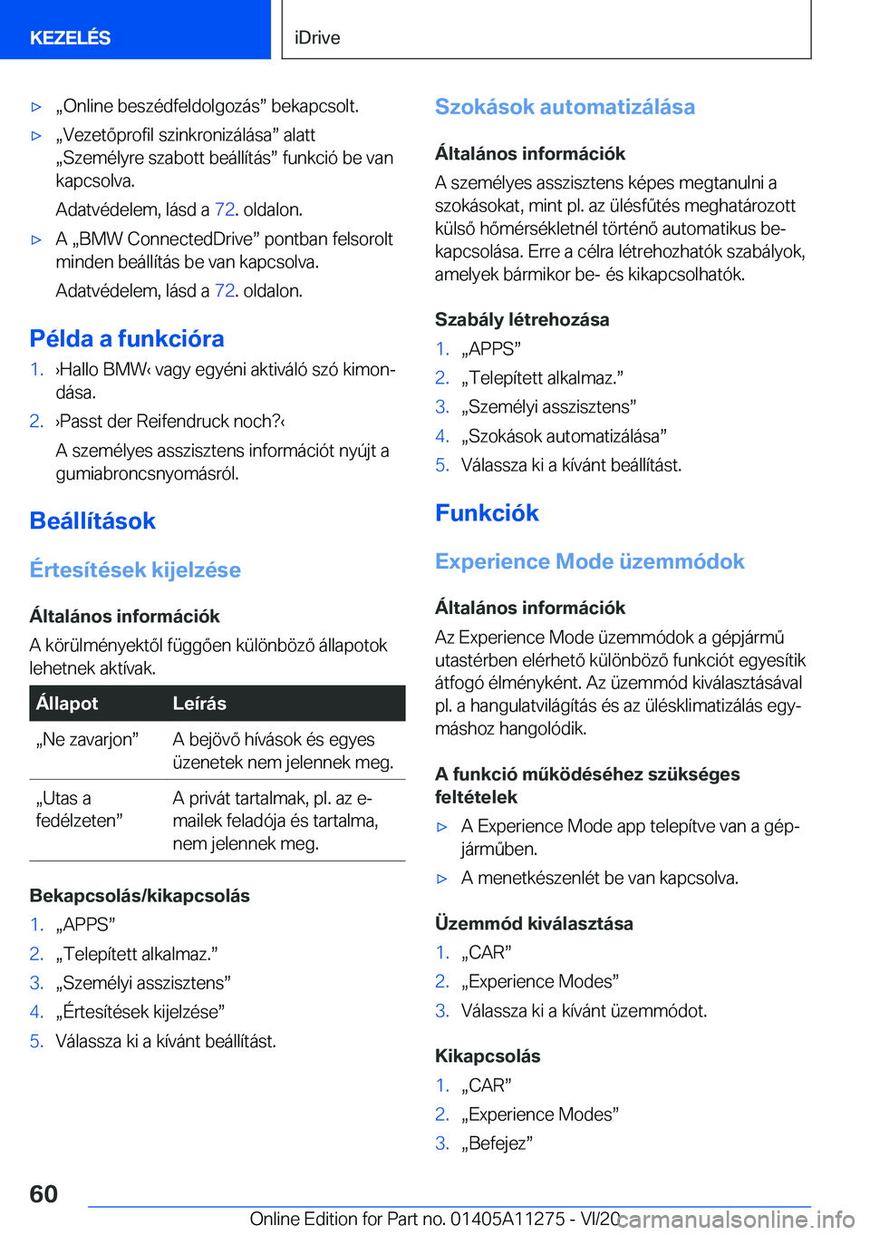 BMW 4 SERIES COUPE 2021  Kezelési útmutató (in Hungarian) 'xx�O�n�l�i�n�e��b�e�s�z�