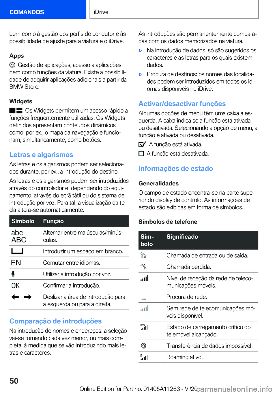 BMW 4 SERIES COUPE 2021  Manual do condutor (in Portuguese) �b�e�m��c�o�m�o��à��g�e�s�t�ã�o��d�o�s��p�e�r�f�i�s��d�e��c�o�n�d�u�t�o�r��e��à�s�p�o�s�s�i�b�i�l�i�d�a�d�e��d�e��a�j�u�s�t�e��p�a�r�a��a��v�i�a�t�u�r�a��e��o��i�D�r�i�v�e�.
�A�p�p