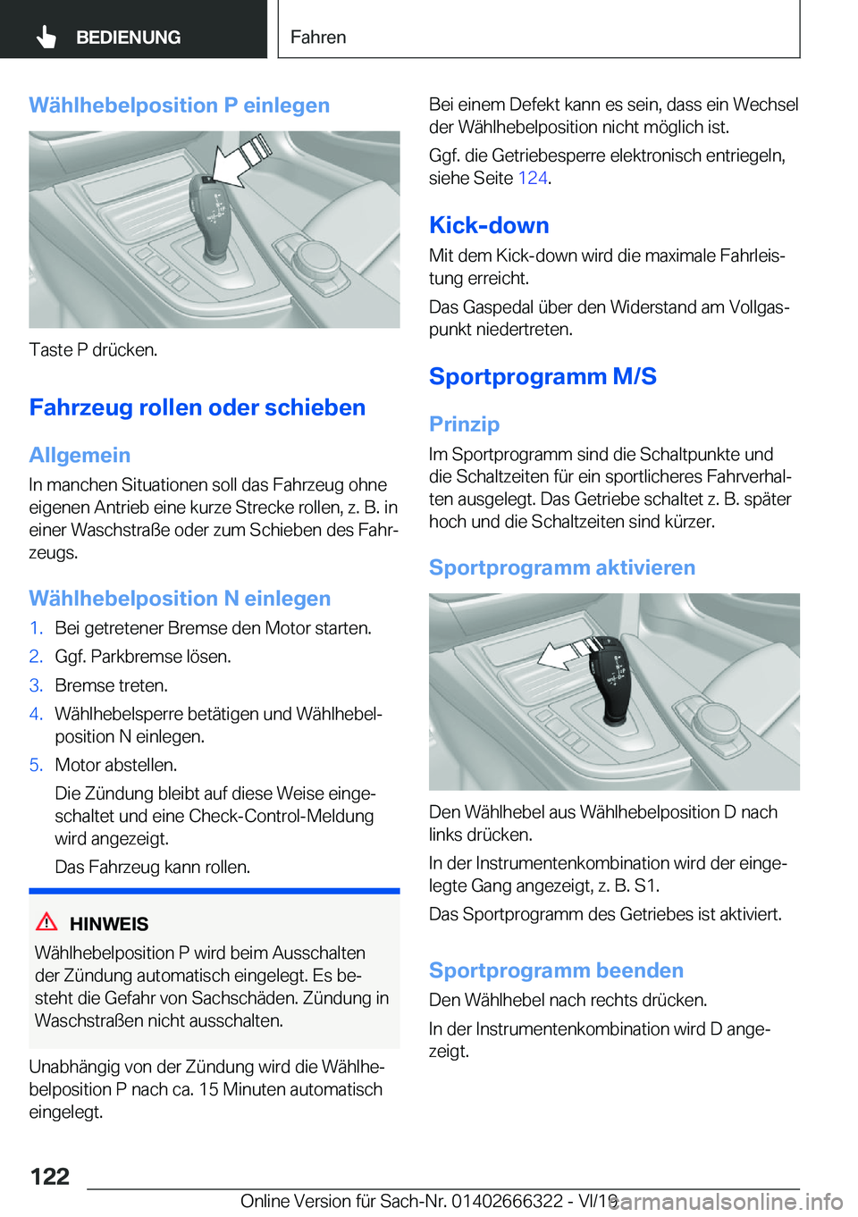 BMW 4 SERIES COUPE 2020  Betriebsanleitungen (in German) �W�