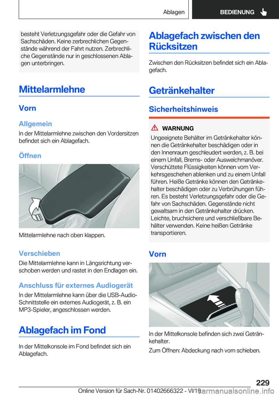 BMW 4 SERIES COUPE 2020  Betriebsanleitungen (in German) �b�e�s�t�e�h�t��V�e�r�l�e�t�z�u�n�g�s�g�e�f�a�h�r��o�d�e�r��d�i�e��G�e�f�a�h�r��v�o�n�S�a�c�h�s�c�h�