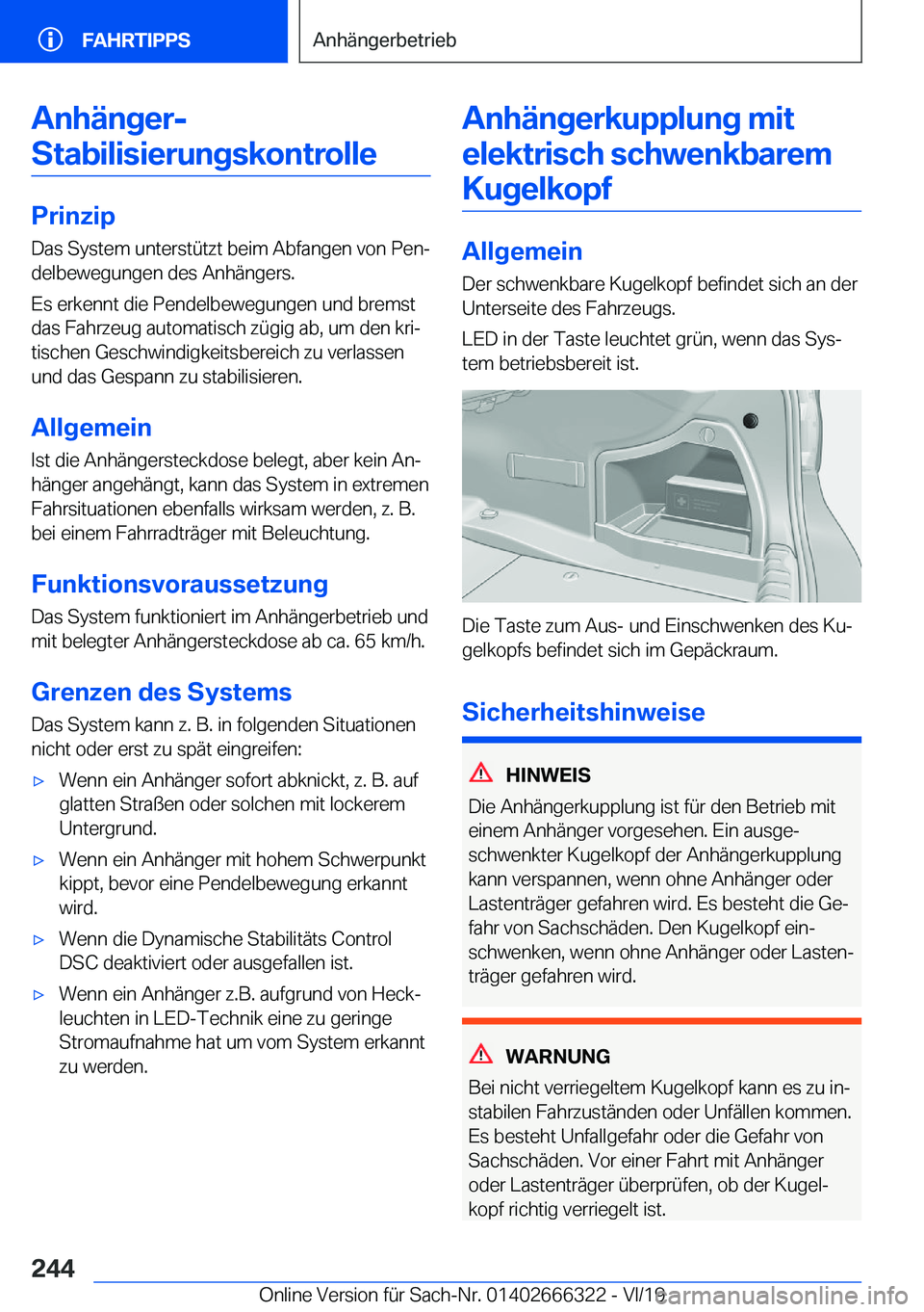 BMW 4 SERIES COUPE 2020  Betriebsanleitungen (in German) �A�n�h�