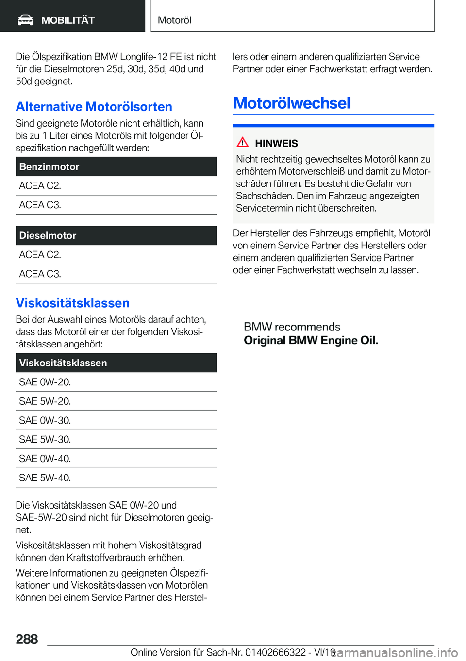 BMW 4 SERIES COUPE 2020  Betriebsanleitungen (in German) �D�i�e��