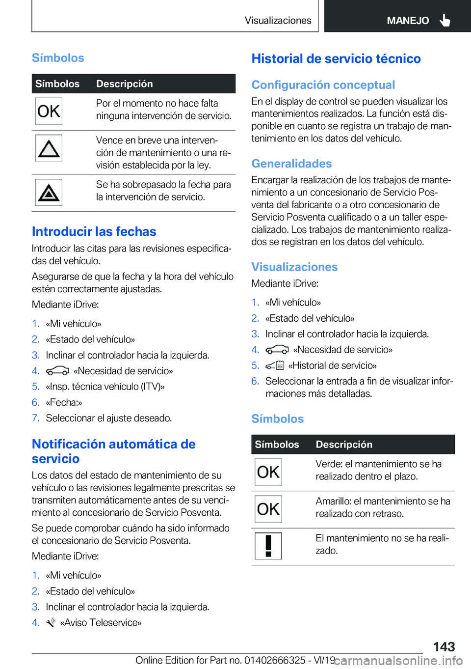 BMW 4 SERIES COUPE 2020  Manuales de Empleo (in Spanish) �S�