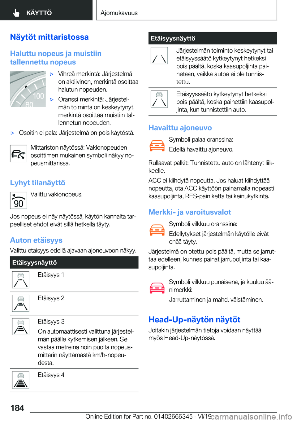 BMW 4 SERIES COUPE 2020  Omistajan Käsikirja (in Finnish) �N�