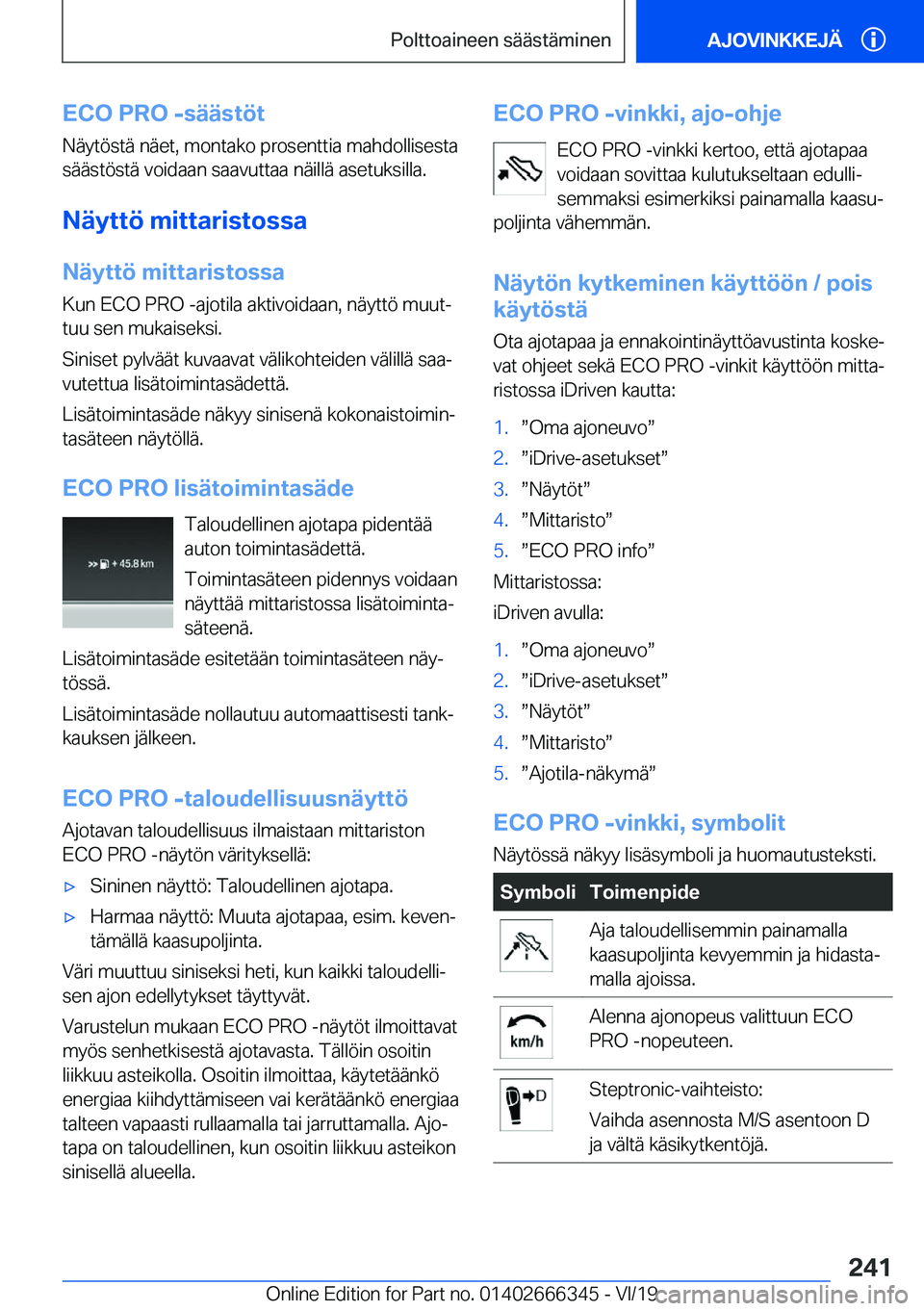BMW 4 SERIES COUPE 2020  Omistajan Käsikirja (in Finnish) �E�C�O��P�R�O��-�s�